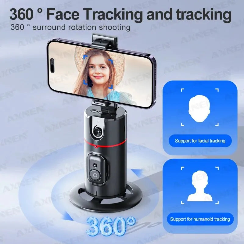 P02 Auto Face Tracking Stand 360° Rotation Phone Holder Desktop Following Gimbal Stabilizer for Smartphone Live Vlogging Video